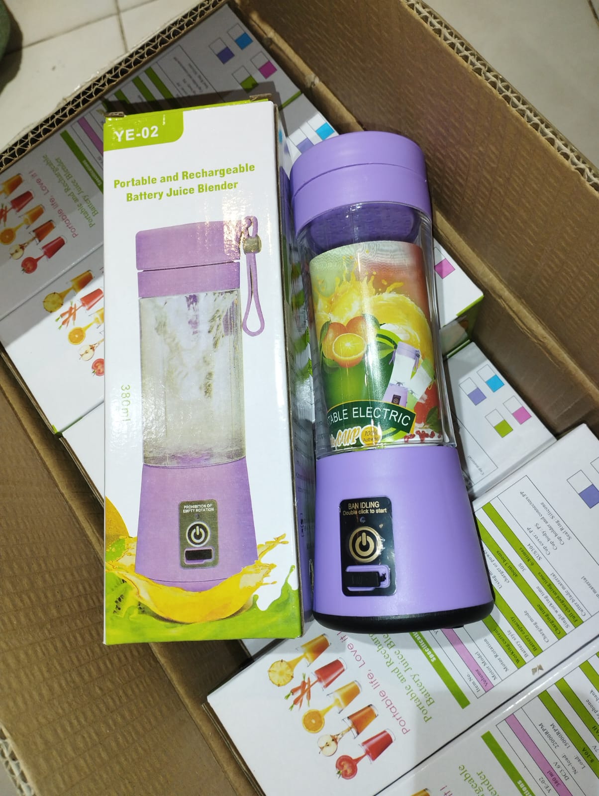 Portable Mini 6 blade Juicer blender | Outdoor Juicing Cup (380ml) - Rechargeable [random]