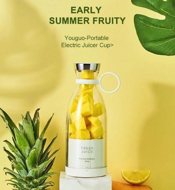 Mini Portable Blender Rechargeable Electric Fruit Juicer Mixers Rechargeable - 420ml ( Random Color )